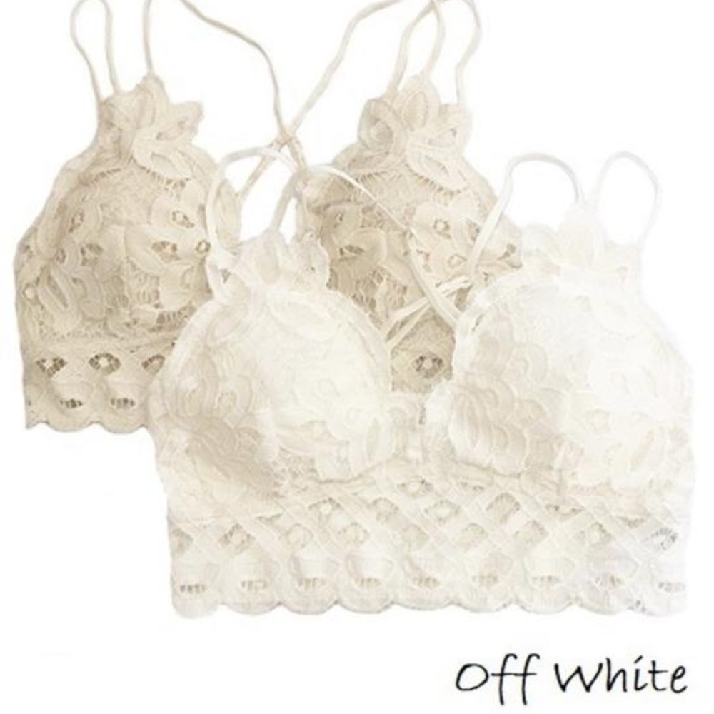 XOXO Scalloped Lace Bralette - Off White